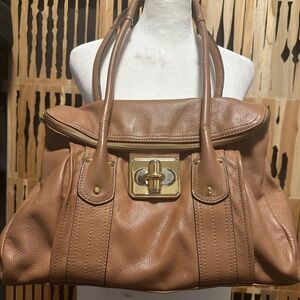 b. makowsky beige Shoulder Wristlet with Gold Plate